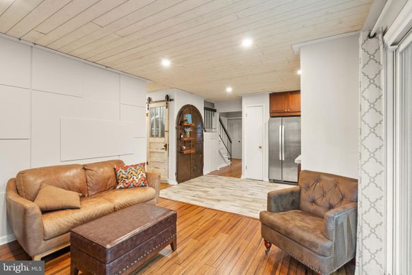 Interior, Kitchen, Living room, Recessed Lighting, Stainless Steel Appliances, Wood Texture Flooring