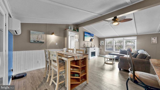 Dining room, Fireplace, Interior, Living room, Wood Texture Flooring