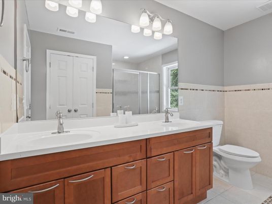 Bathroom, Dual Sink Vanities, Glass Shower, Interior