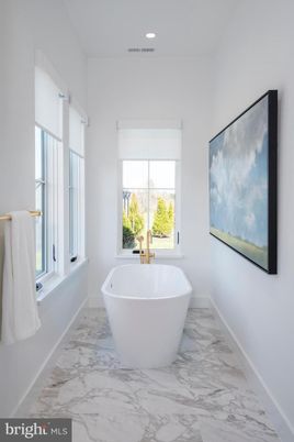 Bathroom, Free Standing Baths, Interior, Marble, Recessed Lighting