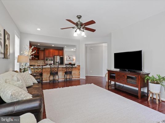 Interior, Kitchen, Living room, Recessed Lighting, Stainless Steel Appliances, Wood Texture Flooring
