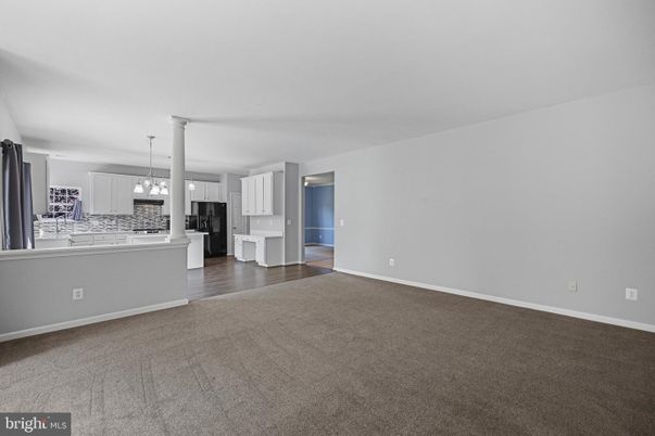 Empty room, Interior, Kitchen, Pendant Lights, Wood Texture Flooring
