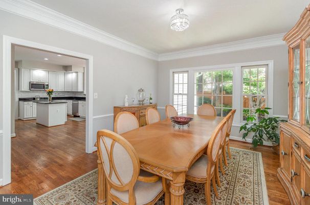 Dining room, Interior, Kitchen, Recessed Lighting, Wood Texture Flooring