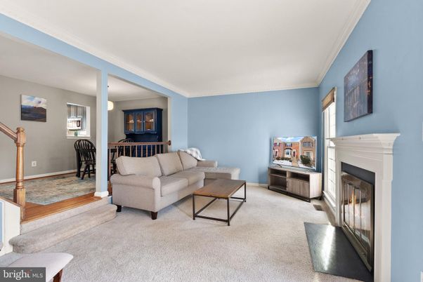 Dining room, Fireplace, Interior, Living room, Wood Texture Flooring