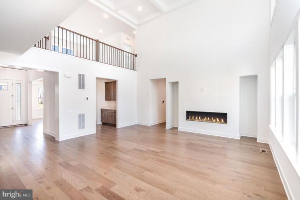 Fireplace, Interior, Recessed Lighting, Wood Texture Flooring