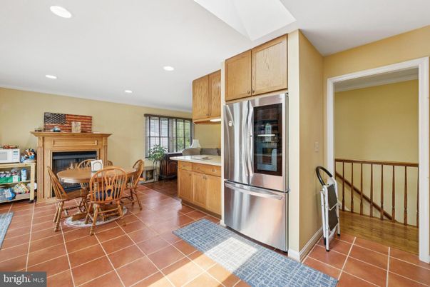 Dining room, Fireplace, Interior, Kitchen, Recessed Lighting