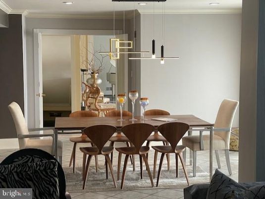Dining room, Interior, Pendant Lights, Recessed Lighting