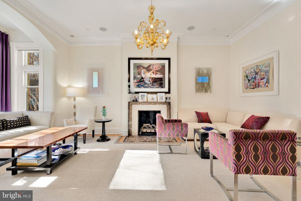 Chandelier, Fireplace, Interior, Living room, Recessed Lighting
