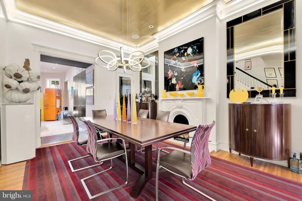 Chandelier, Dining room, Interior, Pendant Lights, Recessed Lighting, Wood Texture Flooring