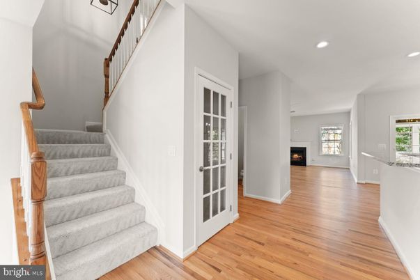 Fireplace, Interior, Recessed Lighting, Wood Texture Flooring