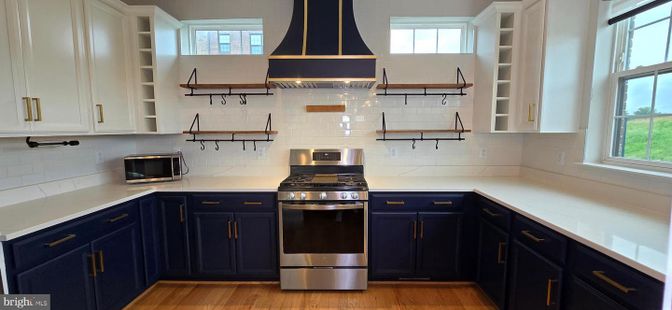 Interior, Kitchen, Stainless Steel Appliances, Wood Texture Flooring