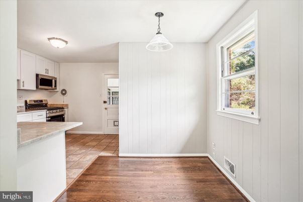 Interior, Kitchen, Pendant Lights, Stainless Steel Appliances, Wood Texture Flooring