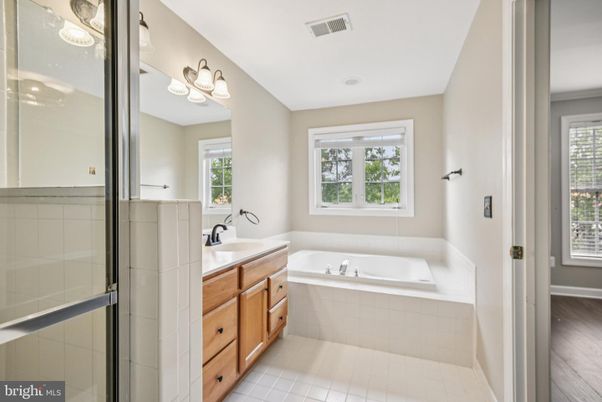 Bathroom, Glass Shower, Interior, Wood Texture Flooring