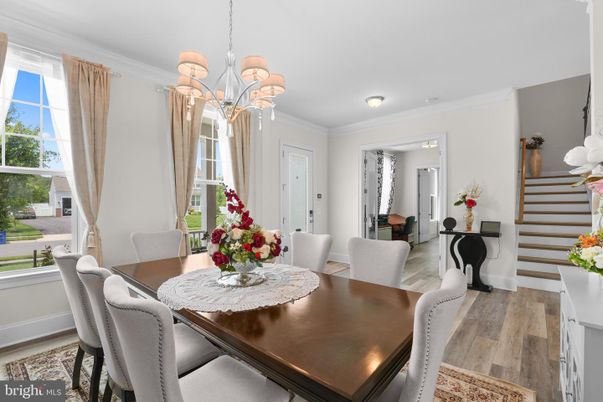 Chandelier, Dining room, Interior, Wood Texture Flooring