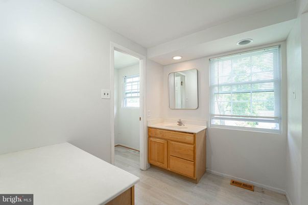 Bathroom, Interior, Recessed Lighting, Wood Texture Flooring