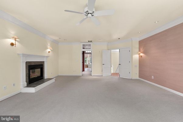 Empty room, Fireplace, Interior, Recessed Lighting