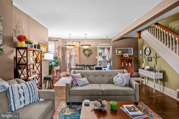 Dining room, Interior, Living room, Pendant Lights, Wood Texture Flooring