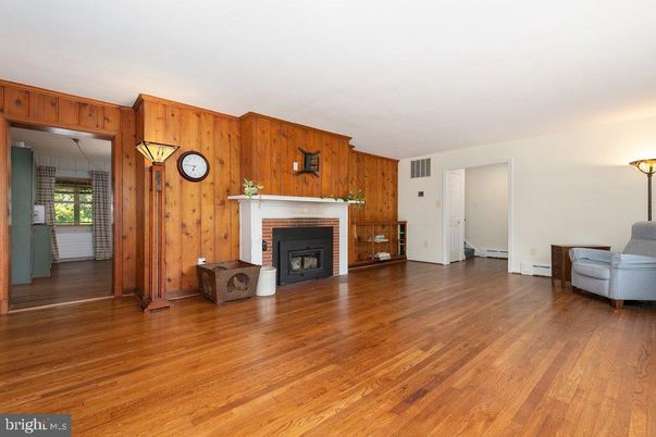 Empty room, Fireplace, Interior, Wood Texture Flooring, Wooden Walls
