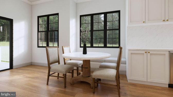 Dining room, Interior, Wood Texture Flooring