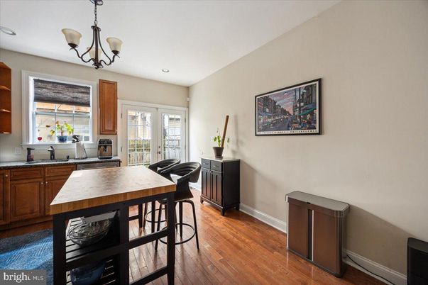 Chandelier, Interior, Kitchen, Recessed Lighting, Wood Texture Flooring