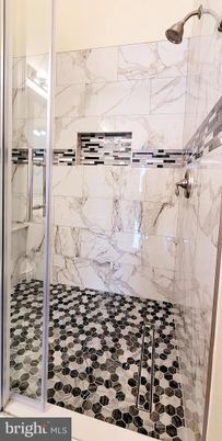 Bathroom, Glass Shower, Interior, Marble Walls
