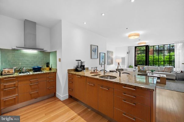 Interior, Kitchen, Living room, Recessed Lighting, Wood Texture Flooring