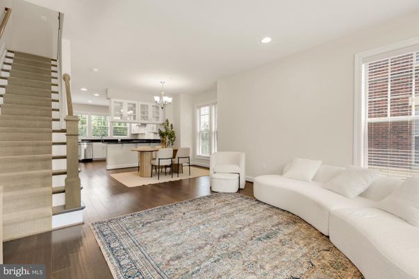 Chandelier, Dining room, Interior, Kitchen, Living room, Recessed Lighting, Wood Texture Flooring