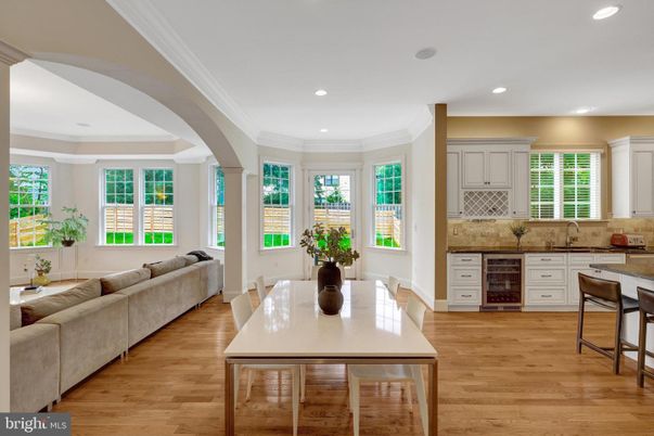 Dining room, Interior, Kitchen, Living room, Recessed Lighting, Wood Texture Flooring