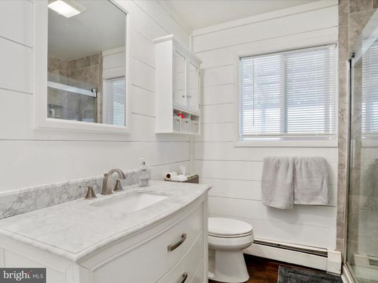 Bathroom, Glass Shower, Interior, Wood Texture Flooring