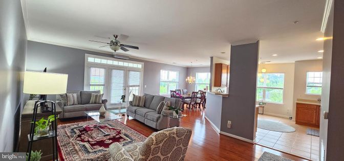 Chandelier, Dining room, Interior, Living room, Recessed Lighting, Wood Texture Flooring