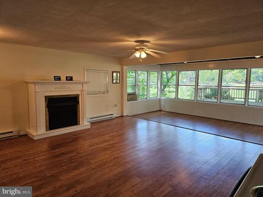Empty room, Fireplace, Interior, Wood Texture Flooring
