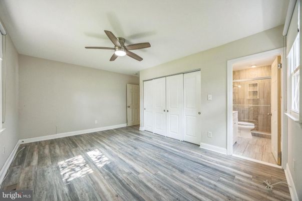 Bathroom, Empty room, Glass Shower, Interior, Wood Texture Flooring