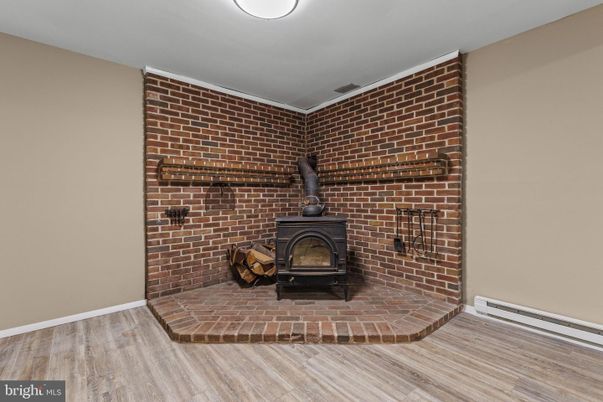Fireplace, Interior, Stone Walls, Wood Texture Flooring