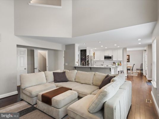 Dining room, Interior, Kitchen, Living room, Recessed Lighting, Stainless Steel Appliances, Wood Texture Flooring
