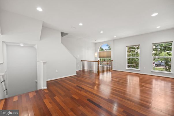 Dining room, Empty room, Interior, Recessed Lighting, Wood Texture Flooring