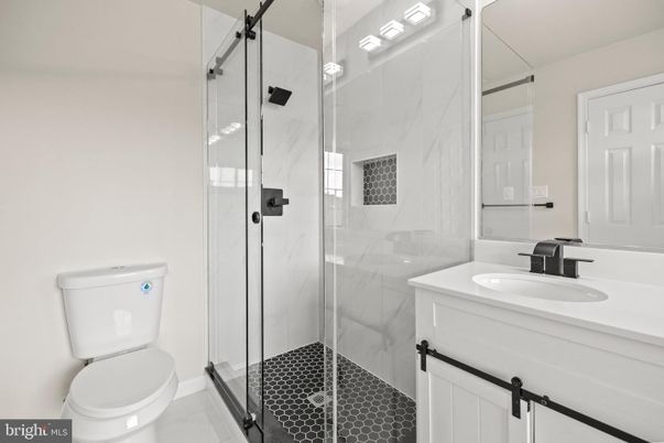 Bathroom, Glass Shower, Interior, Marble Walls