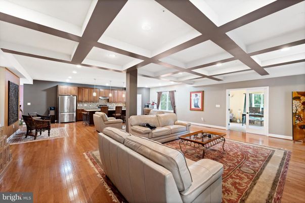 Interior, Kitchen, Living room, Recessed Lighting, Stainless Steel Appliances, Wood Texture Flooring