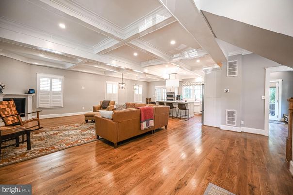 Interior, Kitchen, Living room, Pendant Lights, Recessed Lighting, Wood Texture Flooring