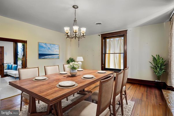 Chandelier, Dining room, Interior, Wood Texture Flooring