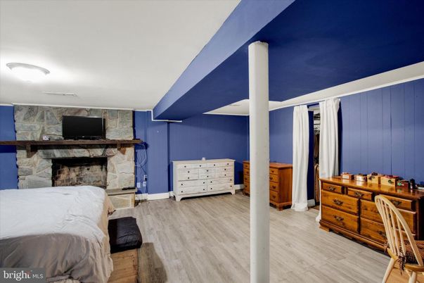 Bedroom, Fireplace, Interior, Wood Texture Flooring