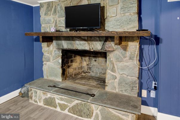 Fireplace, Interior, Stone Walls, Wood Texture Flooring
