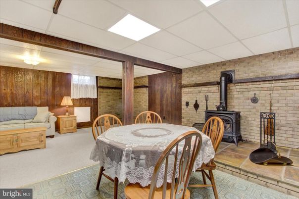 Dining room, Fireplace, Interior, Stone Walls