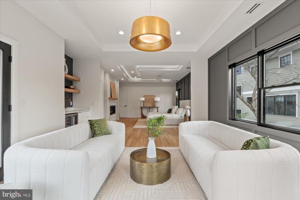 Interior, Living room, Pendant Lights, Recessed Lighting, Wood Texture Flooring