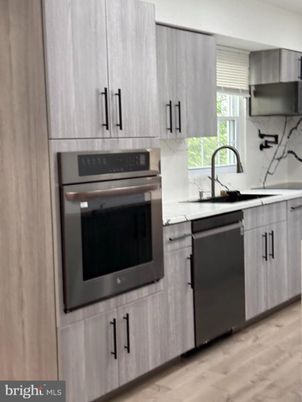 Interior, Kitchen, Stainless Steel Appliances, Wood Texture Flooring