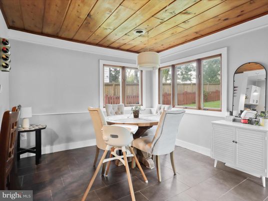 Dining room, Interior, Pendant Lights, Wooden Ceilings