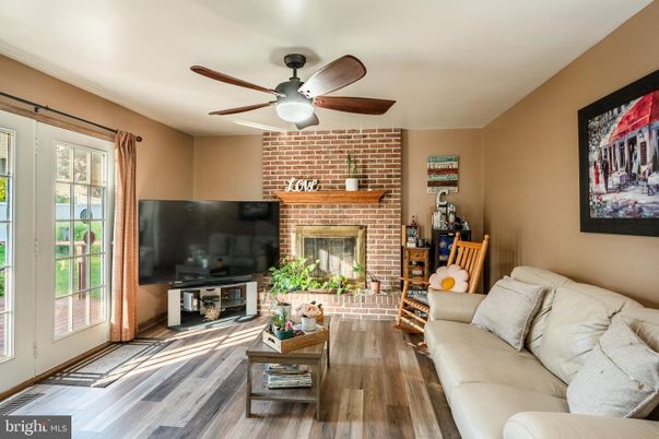 Fireplace, Interior, Living room, Stone Walls, Wood Texture Flooring
