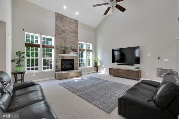 Fireplace, Interior, Recessed Lighting, Stone Walls