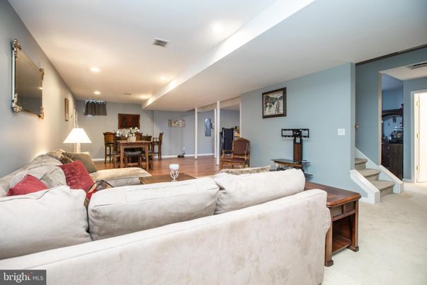 Dining room, Interior, Living room, Recessed Lighting, Wood Texture Flooring
