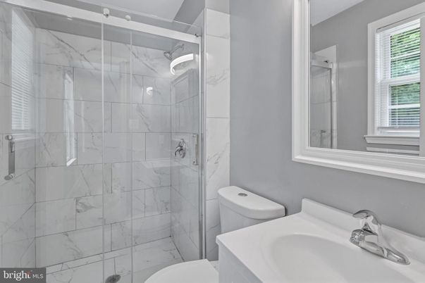 Bathroom, Glass Shower, Interior, Marble Walls