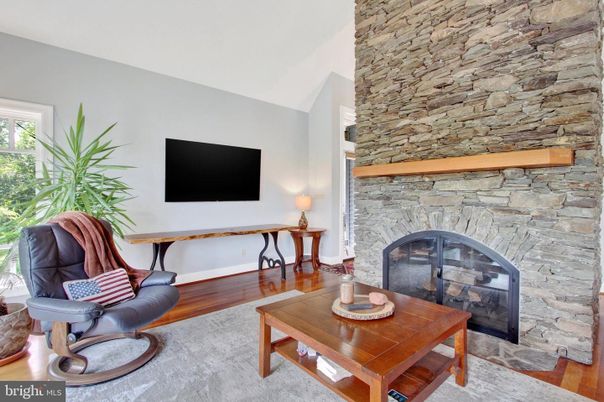 Fireplace, Interior, Stone Walls, Wood Texture Flooring